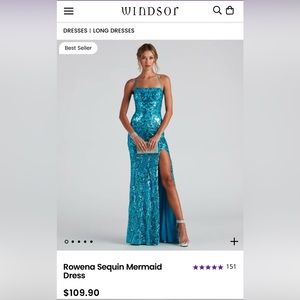 Windsor turquoise sequin prom dress NEVER WORN NWT